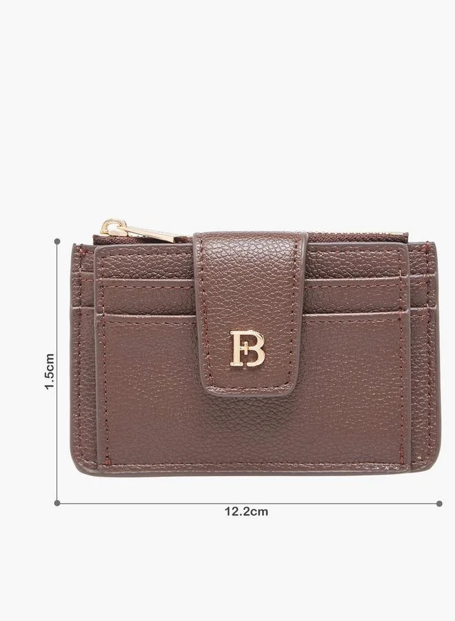 Flora Bella By Shoexpress Textured Card Holder With Snap Button Closure